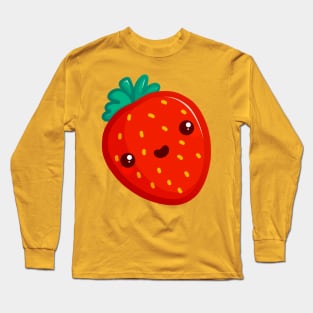 Super Cute Strawberry - Kawaii Strawberry Long Sleeve T-Shirt